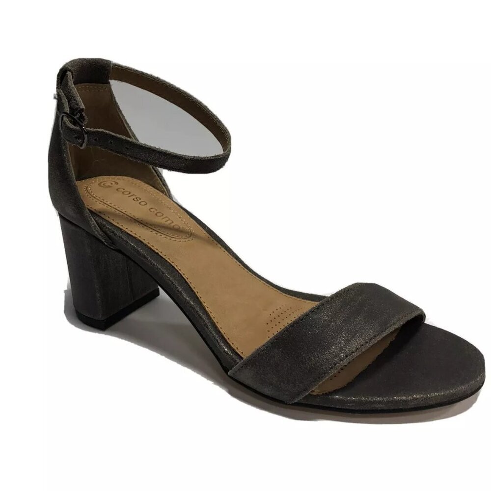 Corso Como Women’s Caress, Gray Strap Block Heels, Size 6.5M.